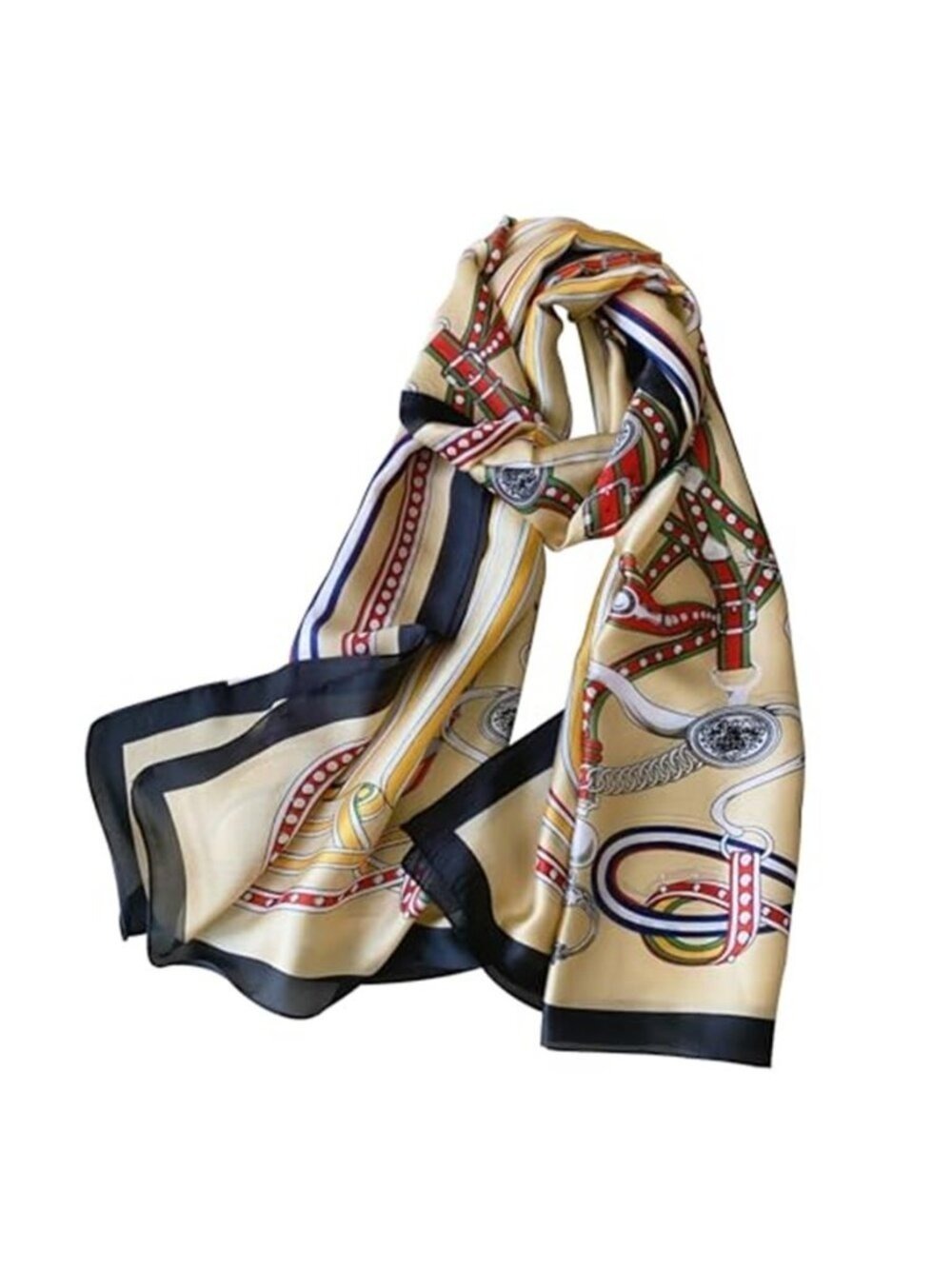 Women Floral Satin Scarf Lightweight Shawl Neck Hair Wrap